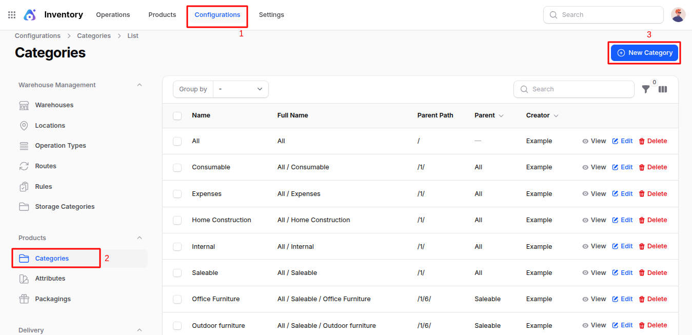 Product Categories Navigation