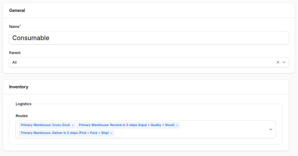 Category Routes Selection