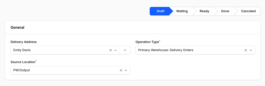 Delivery General Section