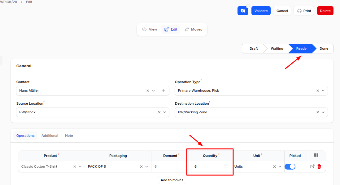Internal Transfer Actions