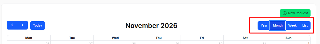 Calendar View Switcher