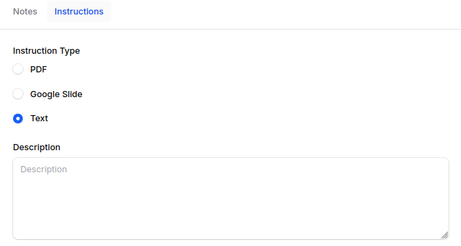 Request Instructions Tab