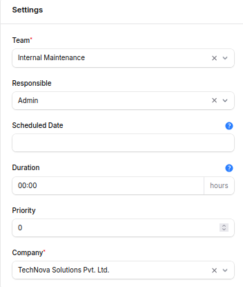 Request Settings Section