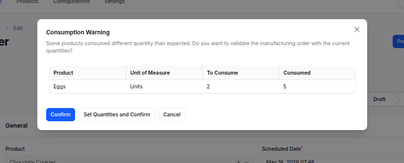 Consumption Warning Modal