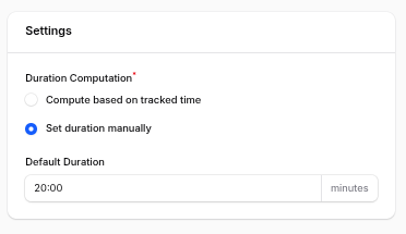 Operation Settings Section