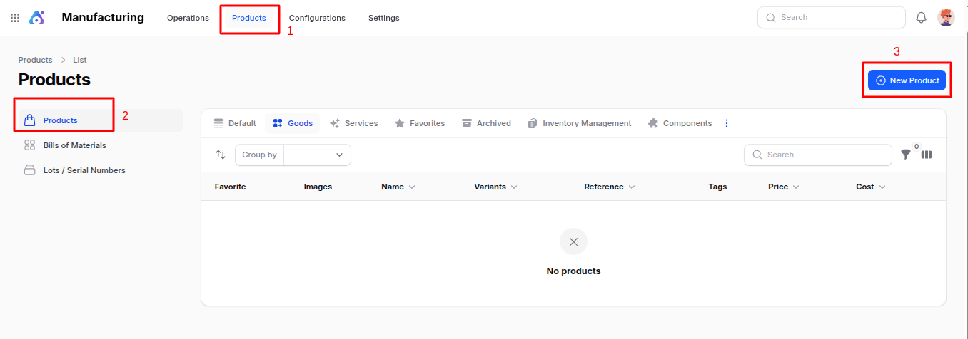Manufacturing Products Navigation