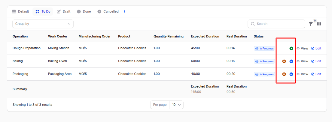 Work Order List View