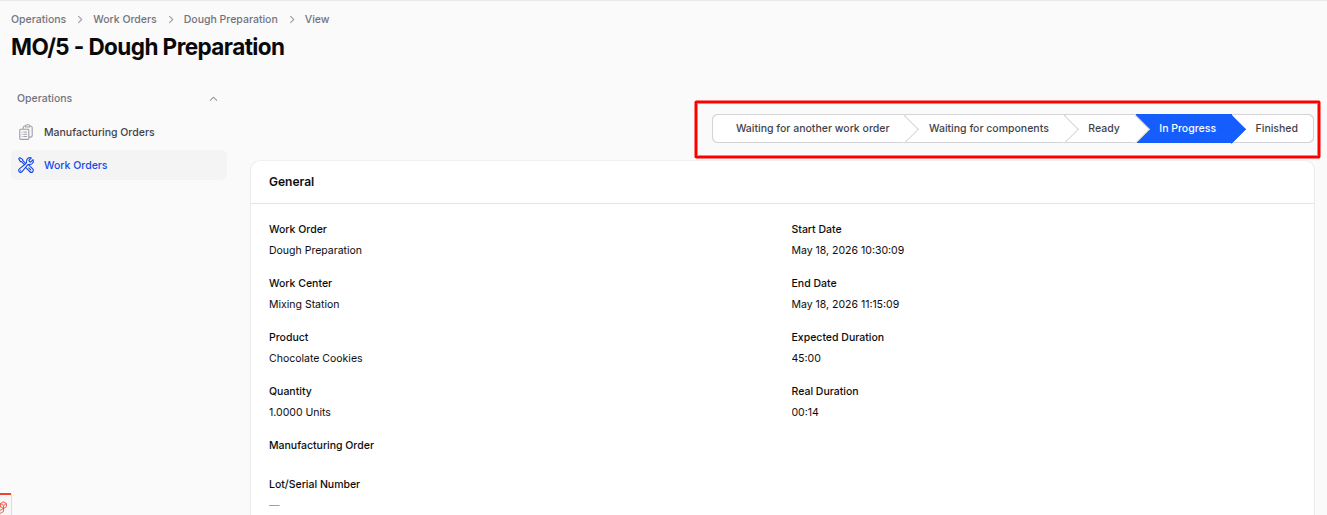 Work Order View Page