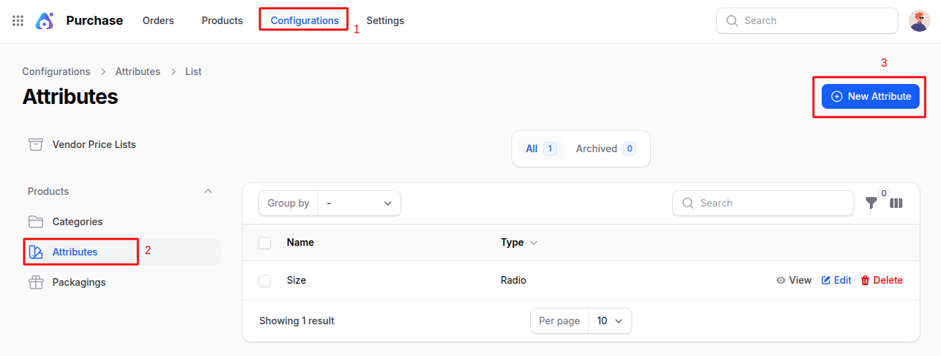 Product Attributes Navigation