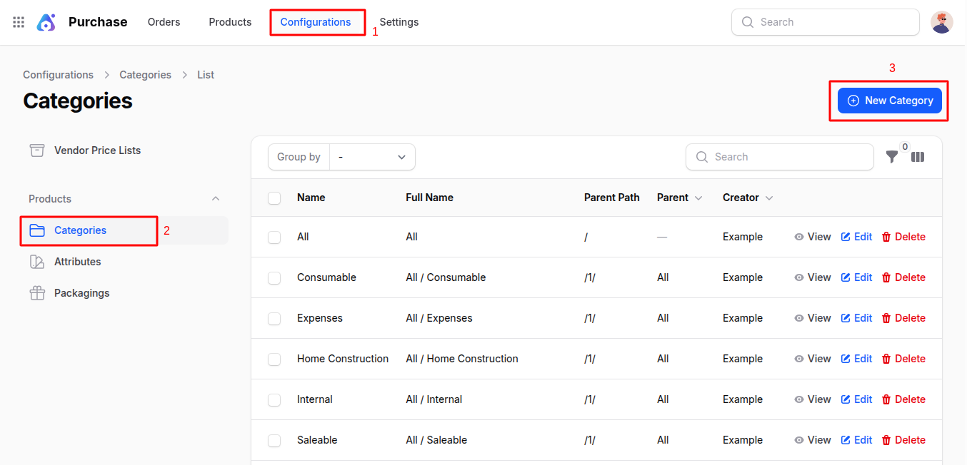 Product Categories Navigation