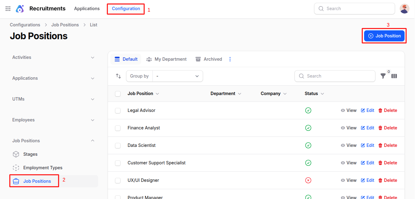 Config. Employment Types