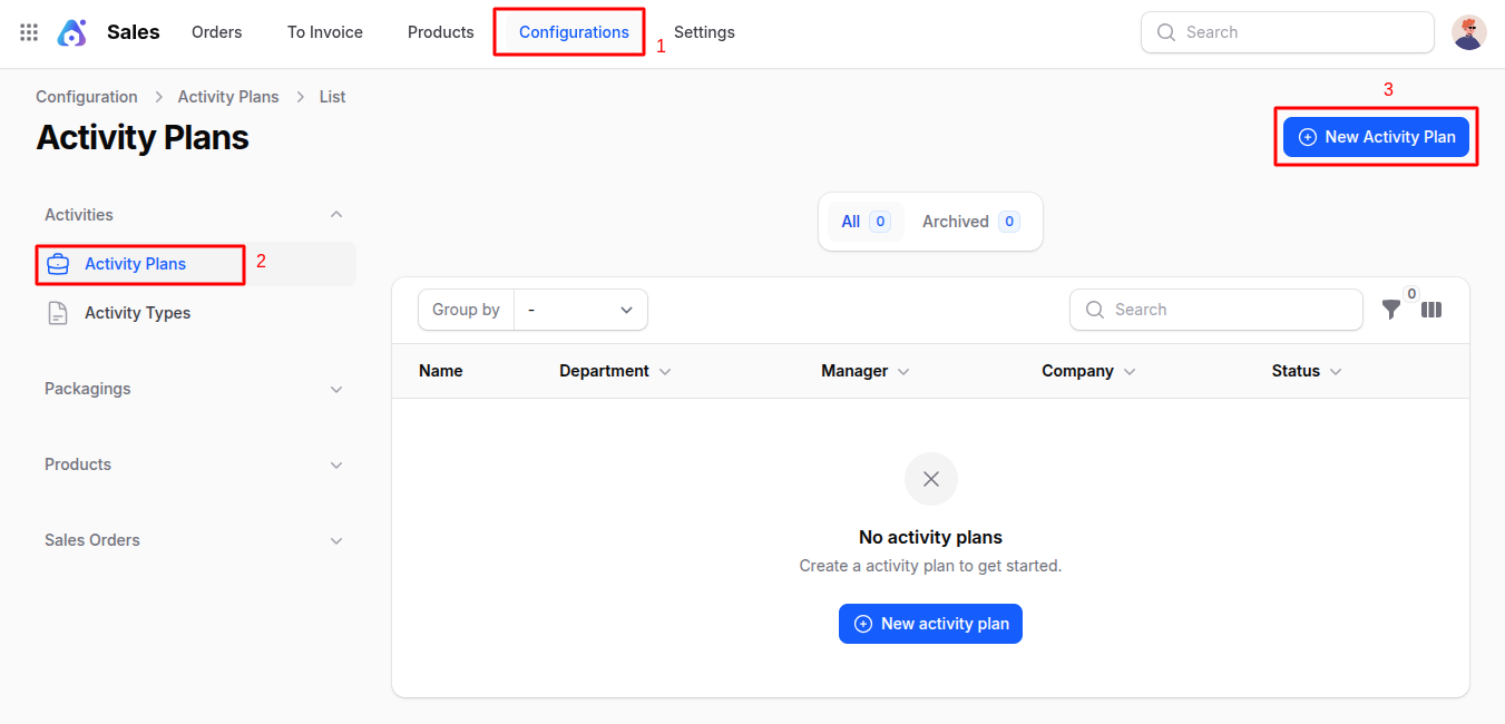 Activity Plans Navigation